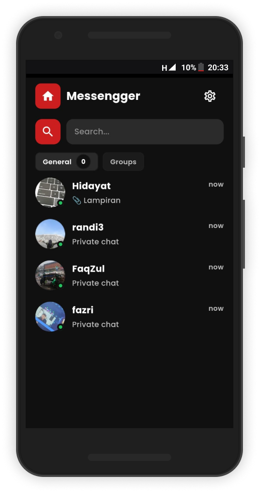 Kodal Messenger with private and group chats